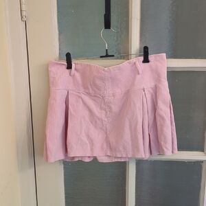 Stylish Pink Corduroy Skirt